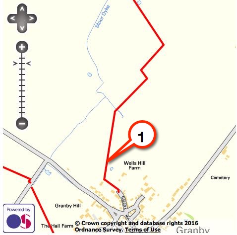 map showing route of footpath 1