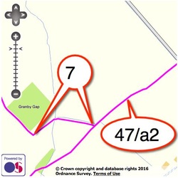 map showing route of bridleway 7
