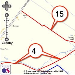 map showing route of footpath 4